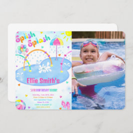 Invitación de foto de cumpleaños en Splash Pad