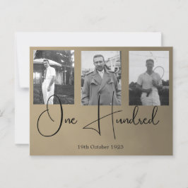 Invitación de foto de cumpleaños número 100 para h