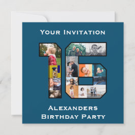 Invitación de foto de cumpleaños número 16