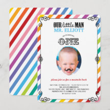Invitación de foto de cumpleaños número 1 con bigo