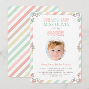 Invitación de foto de cumpleaños número 1 de Baby 