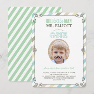 Invitación de foto de cumpleaños número 1 de Bigot