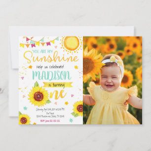 Invitación de foto de cumpleaños número 1 de giras