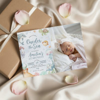 Invitación de foto de cumpleaños número 1 de Ocean