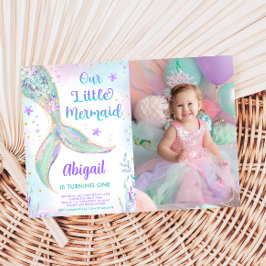 Invitación de foto de cumpleaños número 1 de siren
