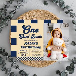 Invitación de foto de cumpleaños número 1 de un ch