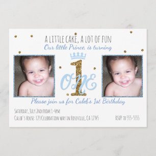 Invitación de foto de cumpleaños número 1 para niñ