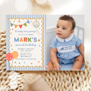 Invitación de foto de cumpleaños número 2 divertid