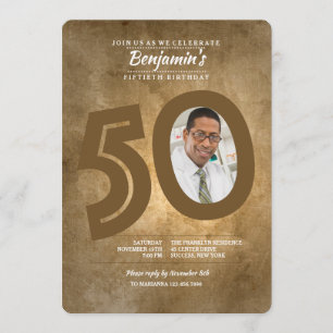 Invitación de Foto de Cumpleaños número 50