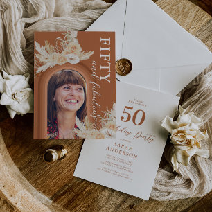 Invitación de foto de cumpleaños número 50 al esti