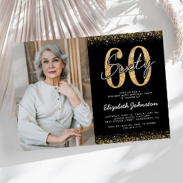 Invitación de foto de cumpleaños número 60 elegant