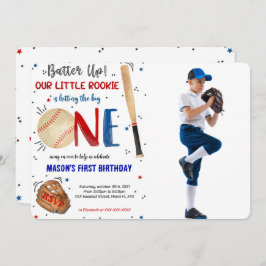 Invitación de foto de cumpleaños número uno de béi