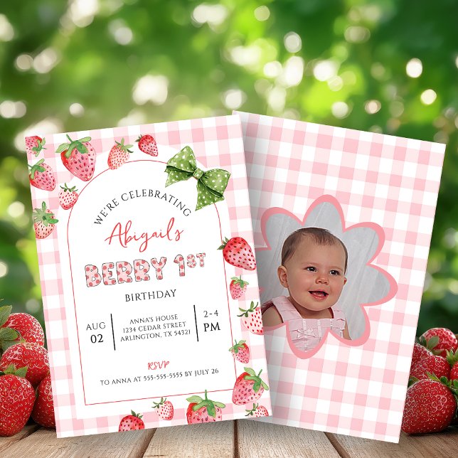 Invitación de foto de cumpleaños número uno de Ber (Subido por el creador)