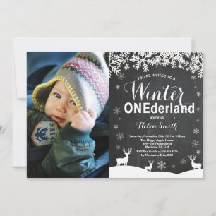 Invitación de foto de cumpleaños número uno de Inv