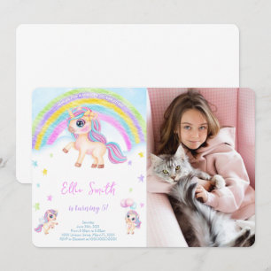 Invitación de foto de cumpleaños para niños de uni
