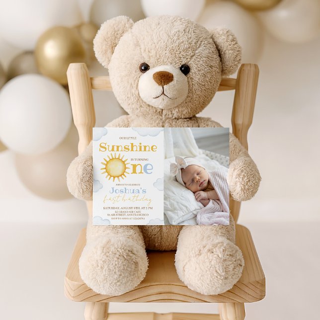 Invitación de foto de cumpleaños Sunshine 1er (Subido por el creador)