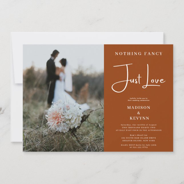 Invitación de Foto de Elopement Nothing Fancy Just (Anverso)