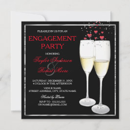 Invitación de foto de fiesta de compromiso con cor