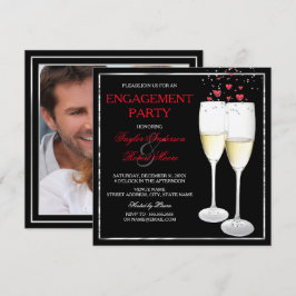 Invitación de foto de fiesta de compromiso con cor
