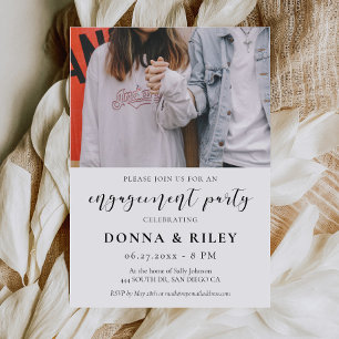Invitación de foto de fiesta de compromiso de dise