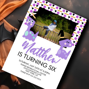 Invitación de Foto de Fiesta de Cumpleaños de Dino