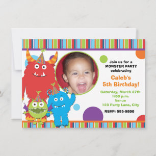 Invitación de foto de fiesta de cumpleaños de mons