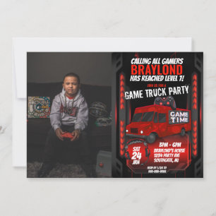 Invitación de foto de fiesta de cumpleaños de Red