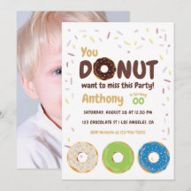 Invitación de foto de fiesta de Donut