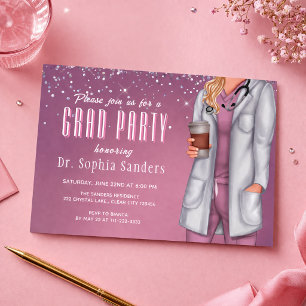 Invitación de Foto de Fiesta de Graduación de Doct