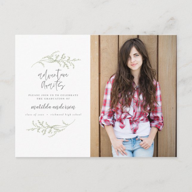 invitación de foto de fiesta de graduación La aven (Anverso)