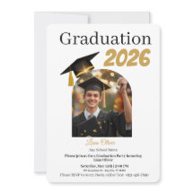 Invitación de foto de fiesta de graduación persona