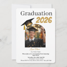 Invitación de foto de fiesta de graduación persona