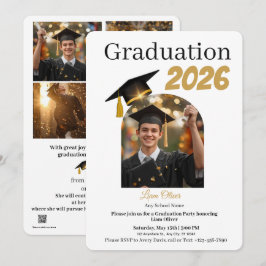Invitación de foto de fiesta de graduación persona