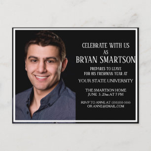 Invitación de foto de fiesta de maleta universitar