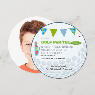 Invitación de foto de fiesta temática de golf