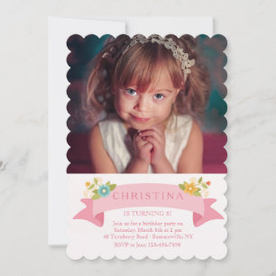 Invitación de foto de flores delicadas