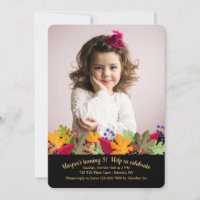Invitación de Foto de Follaje de Otoño y Bayas