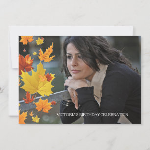 Invitación de foto de fondo de otoño