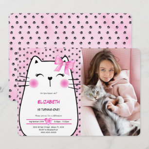 Invitación de foto de gatito