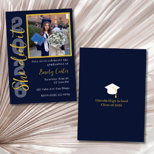 Invitación de Foto de Graduación Clase de 2026 Nav