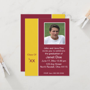 Invitación de foto de graduación de Borgoña y Amar