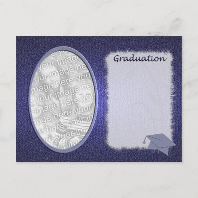 Invitación de foto de graduación de Denim (Anverso)