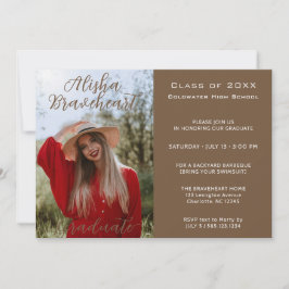 Invitación de foto de graduación de escuela secund