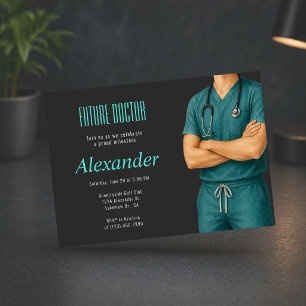 Invitación de Foto de Graduación de Futuro Médico