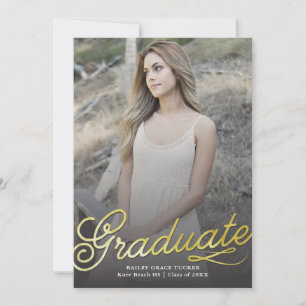 Invitación de foto de graduación de guión de gradu
