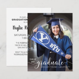 Invitación de foto de graduación de guión moderno 