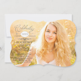 Invitación de foto de graduación de guión simple