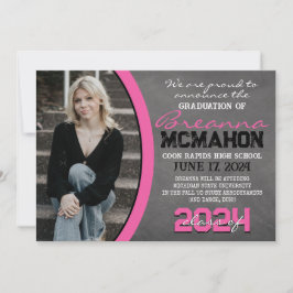 Invitación de foto de graduación de pizarra de cro