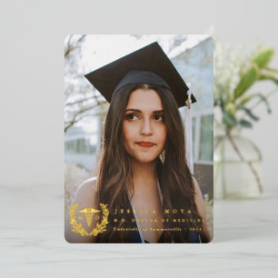 Invitación de foto de graduación de Relieve metali