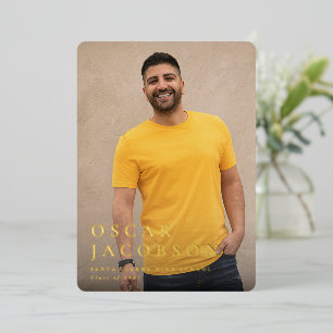 Invitación de foto de graduación de texto de Relie